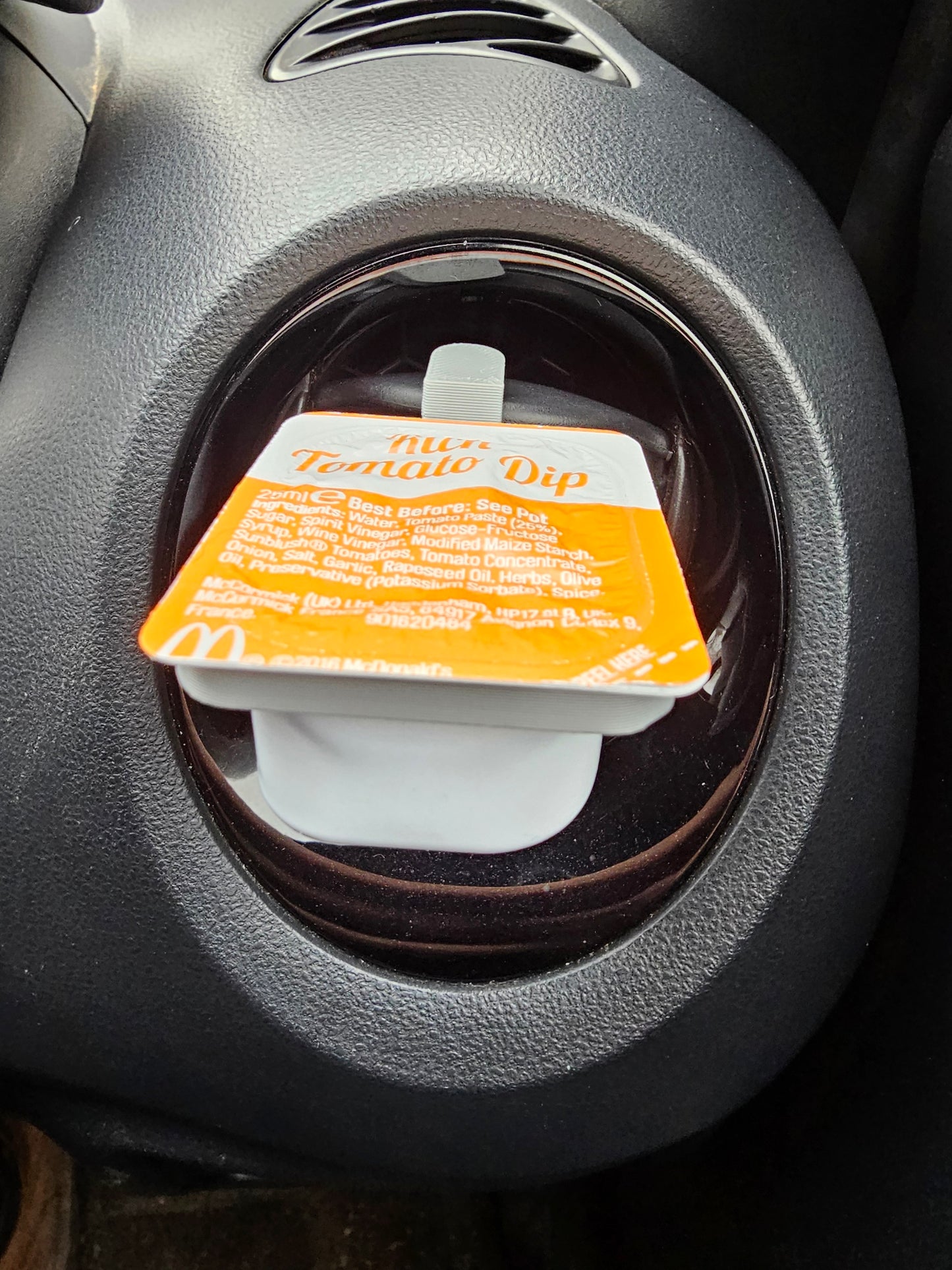 "Dip Clip" In Car Sauce Holder