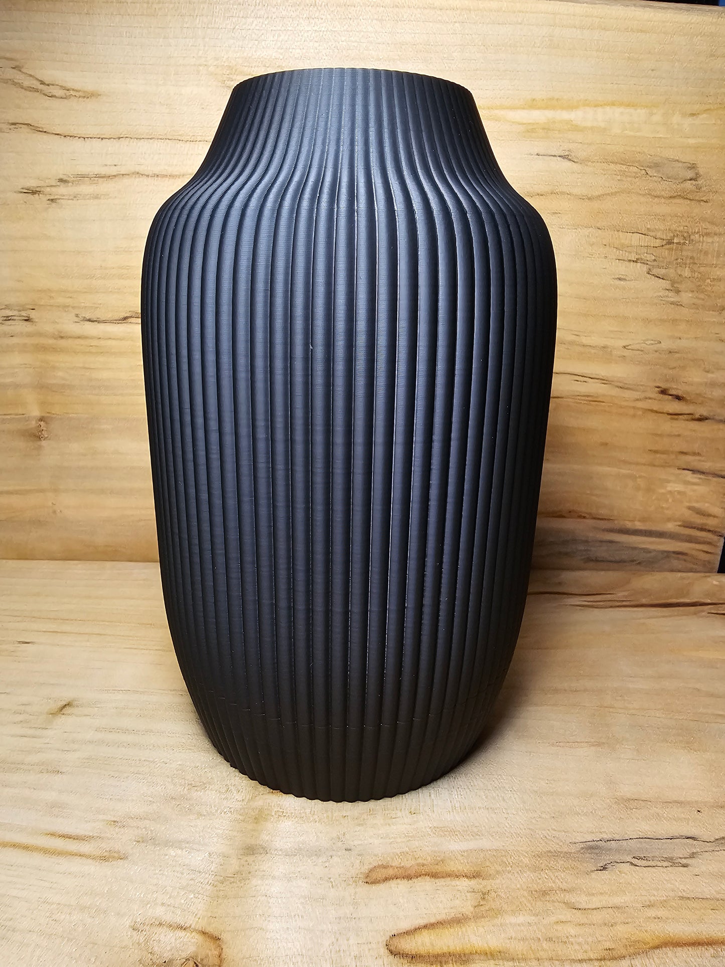 Wide Ribbed Vase