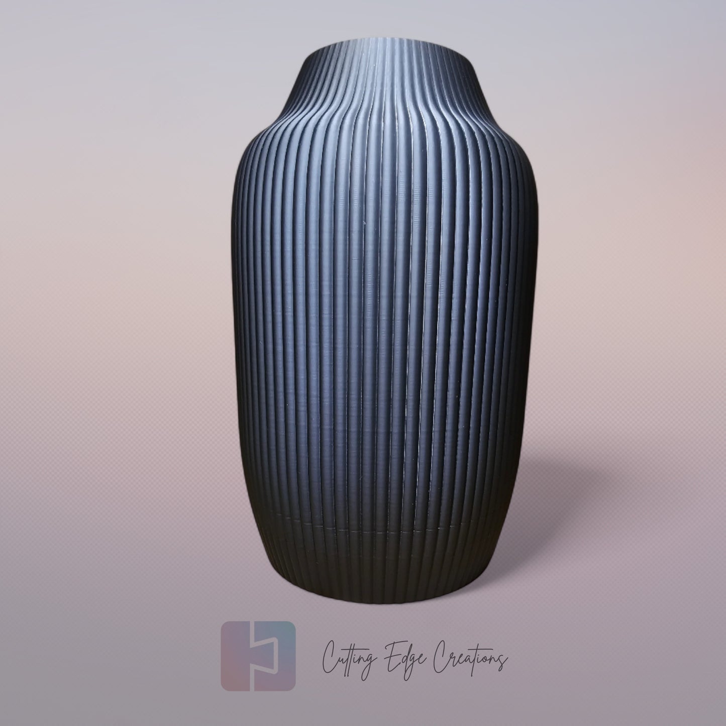 Wide Ribbed Vase