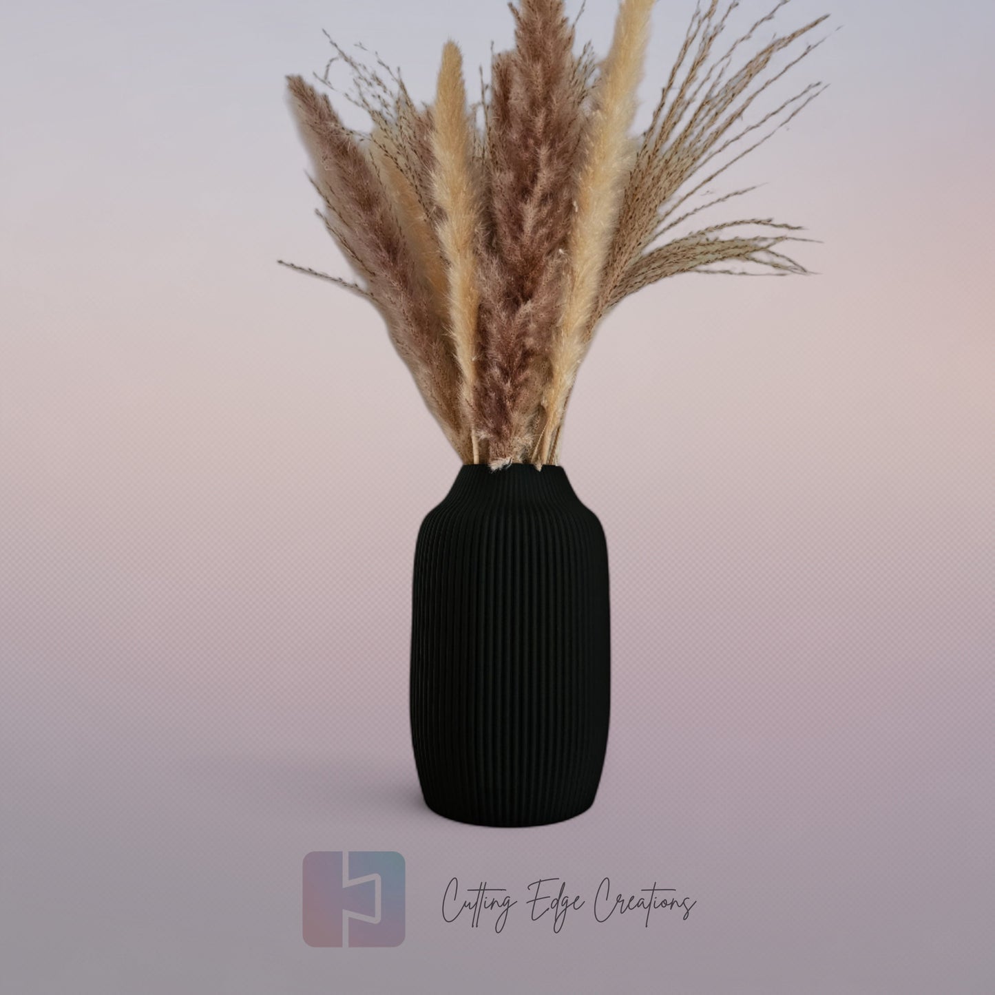 Wide Ribbed Vase