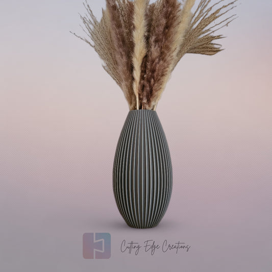 Ribbed Teardrop Vase