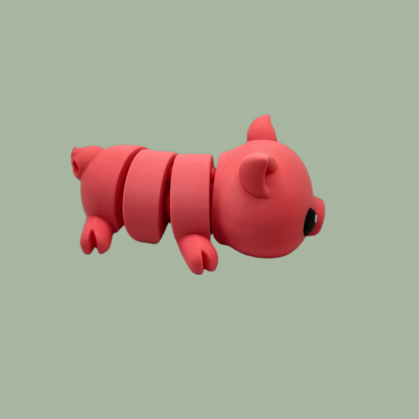 3D printed pink articulated pig