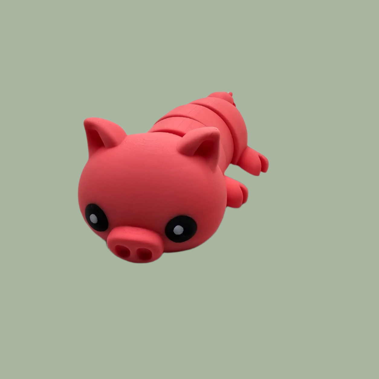 3D printed pink articulated pig