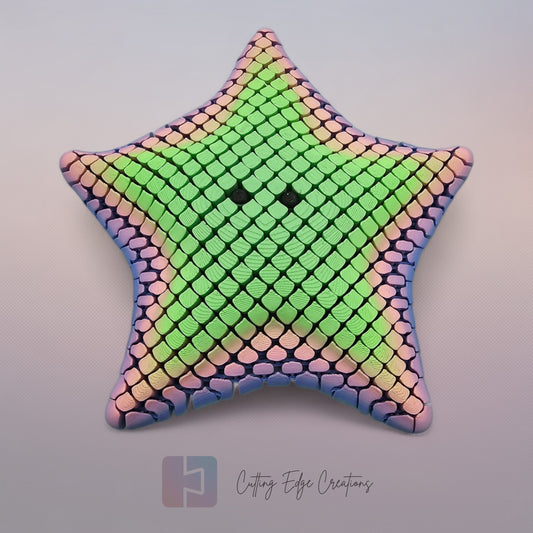 3D printed articulated Finn starfish, flexible toy, handmade in the UK, desk fidget and gift.