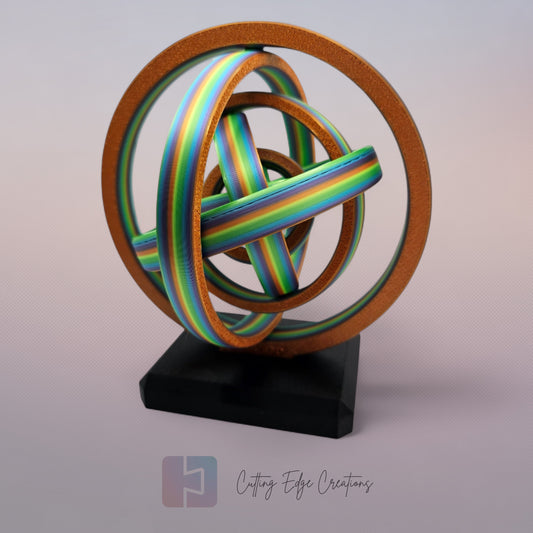Desk Gyro – 3D Printed Kinetic Spinner Art for Stress Relief & Décor