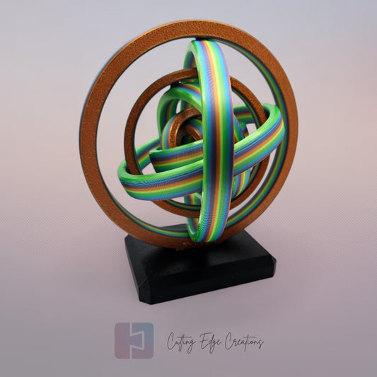 Desk Gyro – 3D Printed Kinetic Spinner Art for Stress Relief & Décor
