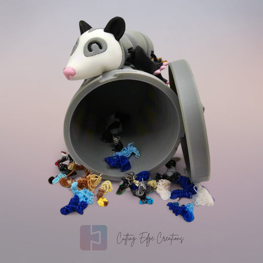 Trash Can Animals – 3D Printed Flexi Fidget Toys in Mini Bins