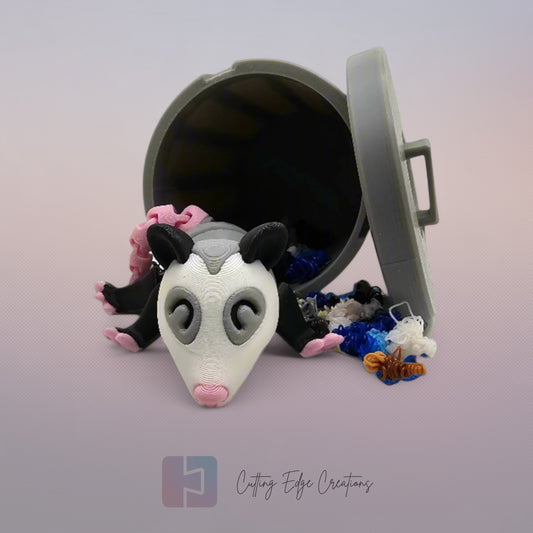 Trash Can Animals – 3D Printed Flexi Fidget Toys in Mini Bins
