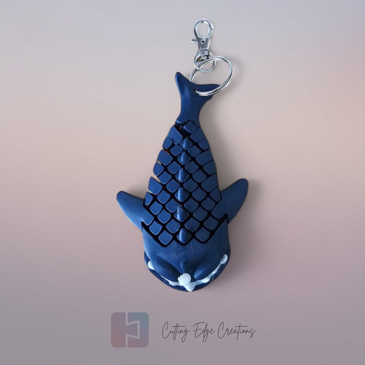 3D printed angler fish bag charm with flexible body and keyring attachment