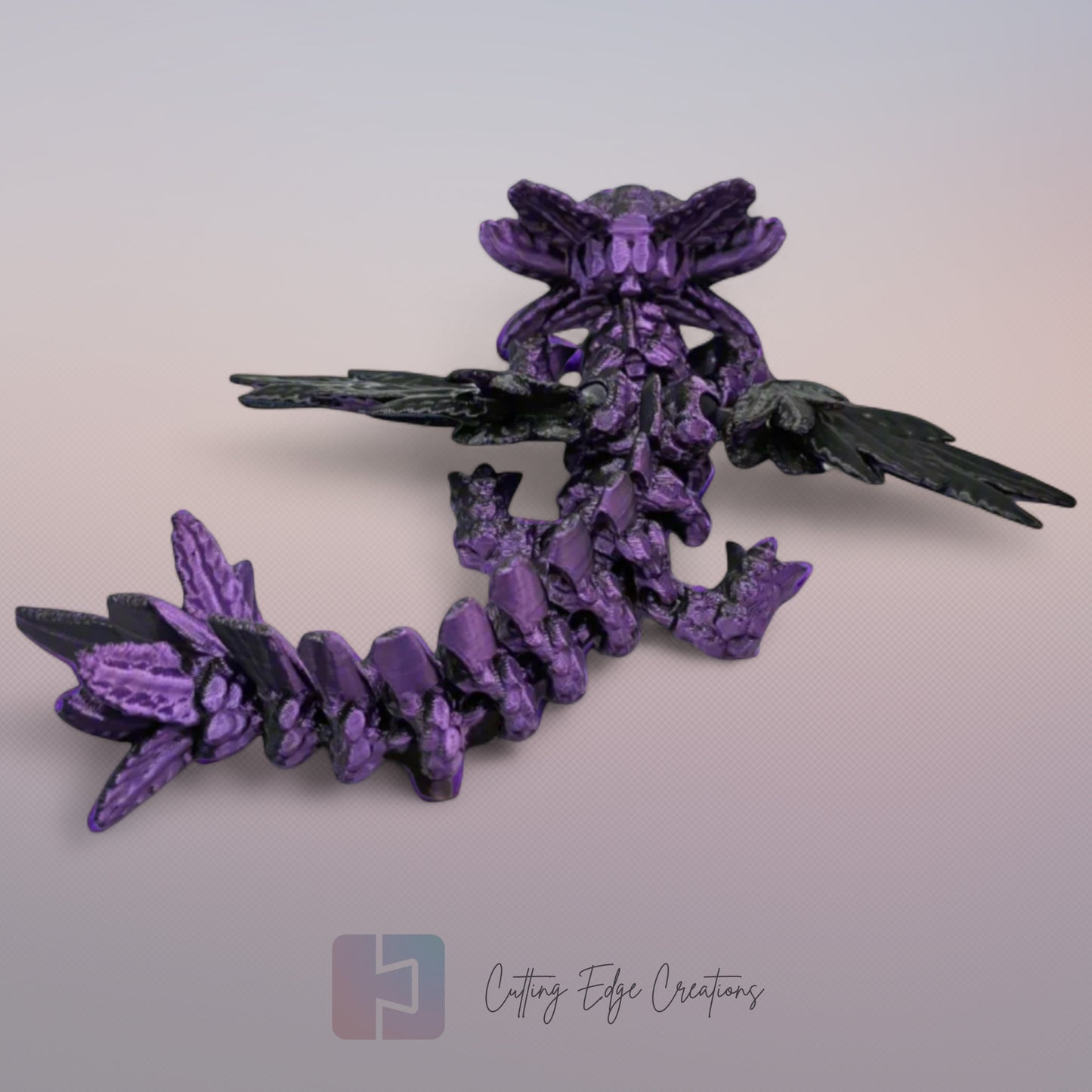 3D printed articulated Axolotl Dragon, flexible toy, handmade in the UK, desk fidget and gift.