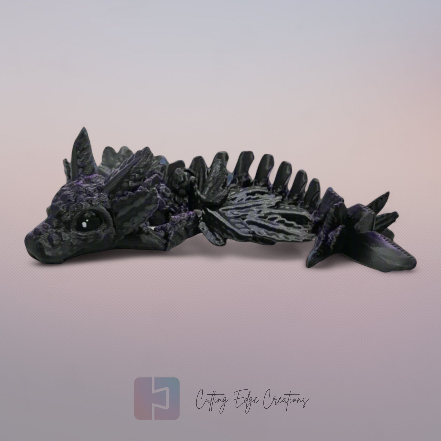 3D printed articulated Axolotl Dragon, flexible toy, handmade in the UK, desk fidget and gift.