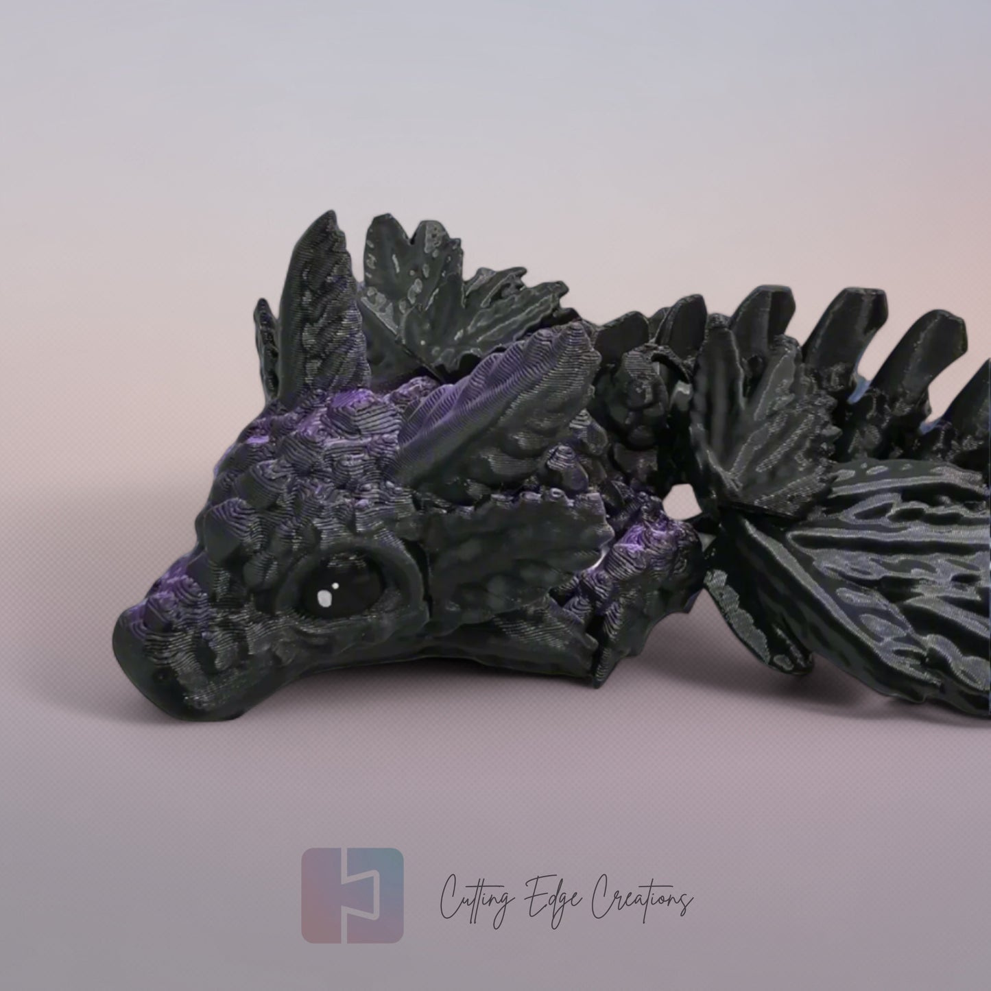 3D printed articulated Axolotl Dragon, flexible toy, handmade in the UK, desk fidget and gift.