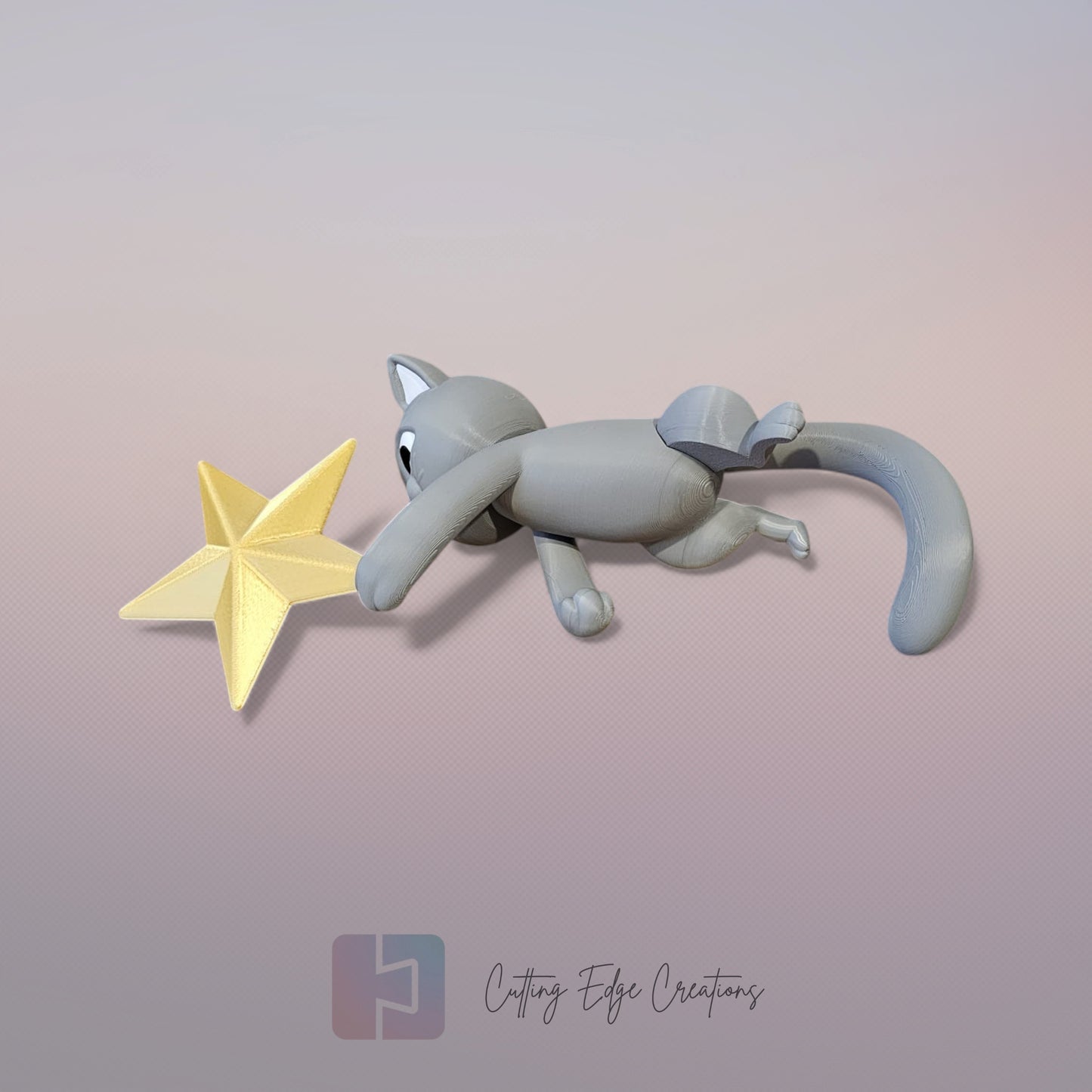 Naughty Cat Tree Topper – Mischievous Christmas Cat Stealing the Star (28cm)