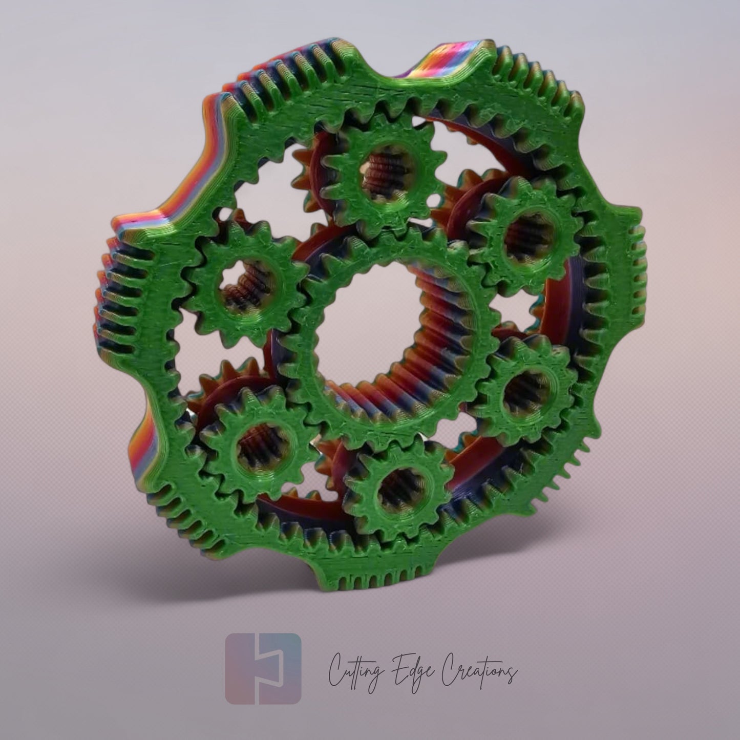 Gear Spinner – 3D Printed Fidget Toy with Interlocking Moving Gears (UK Made)