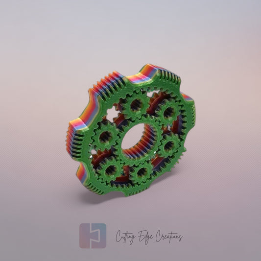 Gear Spinner – 3D Printed Fidget Toy with Interlocking Moving Gears (UK Made)