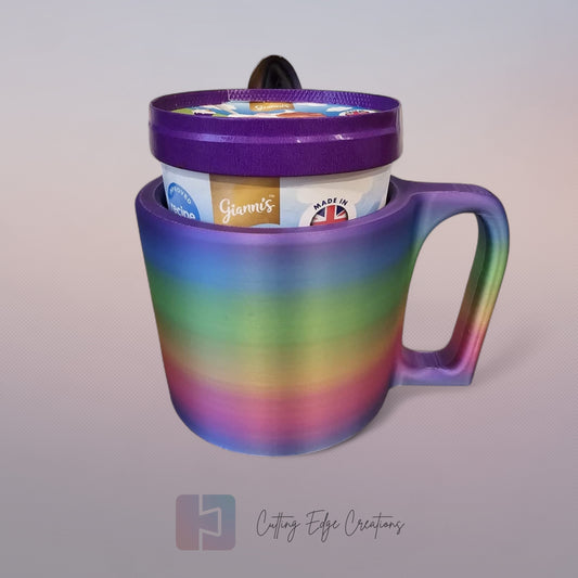 Ice Cream Mug – 3D Printed Tub Holder with Built-In Spoon Slot (UK Made)