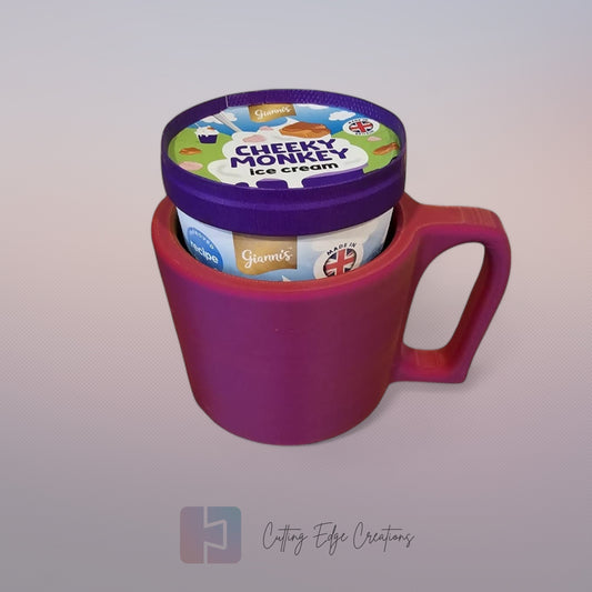 Ice Cream Mug – 3D Printed Tub Holder with Built-In Spoon Slot (UK Made)