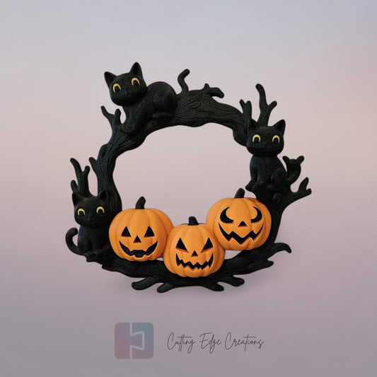 Witching Hour Wreath – Mini 3D Printed Halloween Decoration