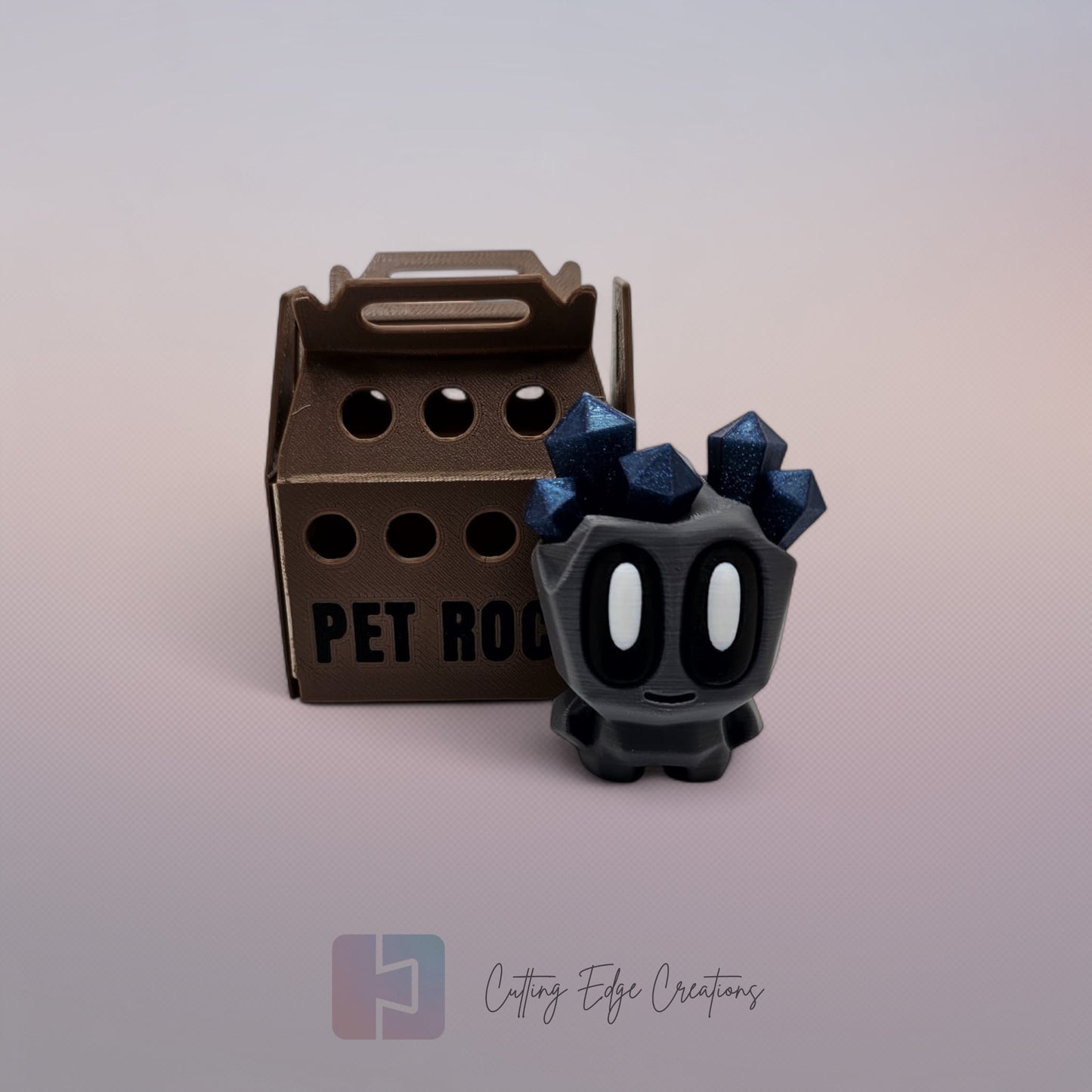 Pet Rock – Original, Crystal, Sandstone, Coal, Magma, & Fossil Variants (with Carrier)