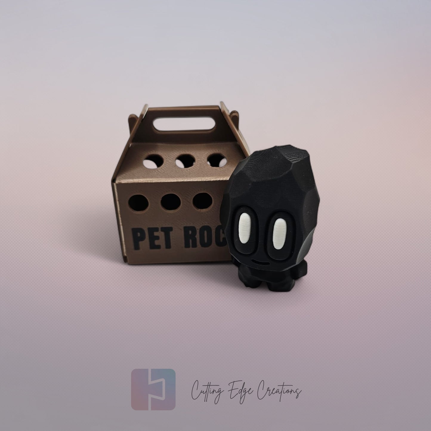 Pet Rock – Original, Crystal, Sandstone, Coal, Magma, & Fossil Variants (with Carrier)