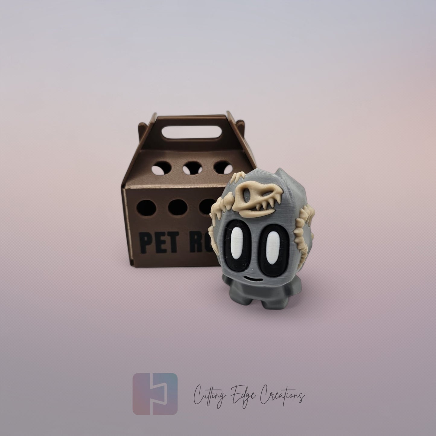 Pet Rock – Original, Crystal, Sandstone, Coal, Magma, & Fossil Variants (with Carrier)