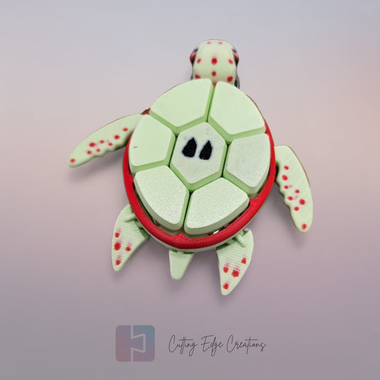 Fruit Turtle Clicker – 3D Printed, Articulated Fidget Keyring Toy