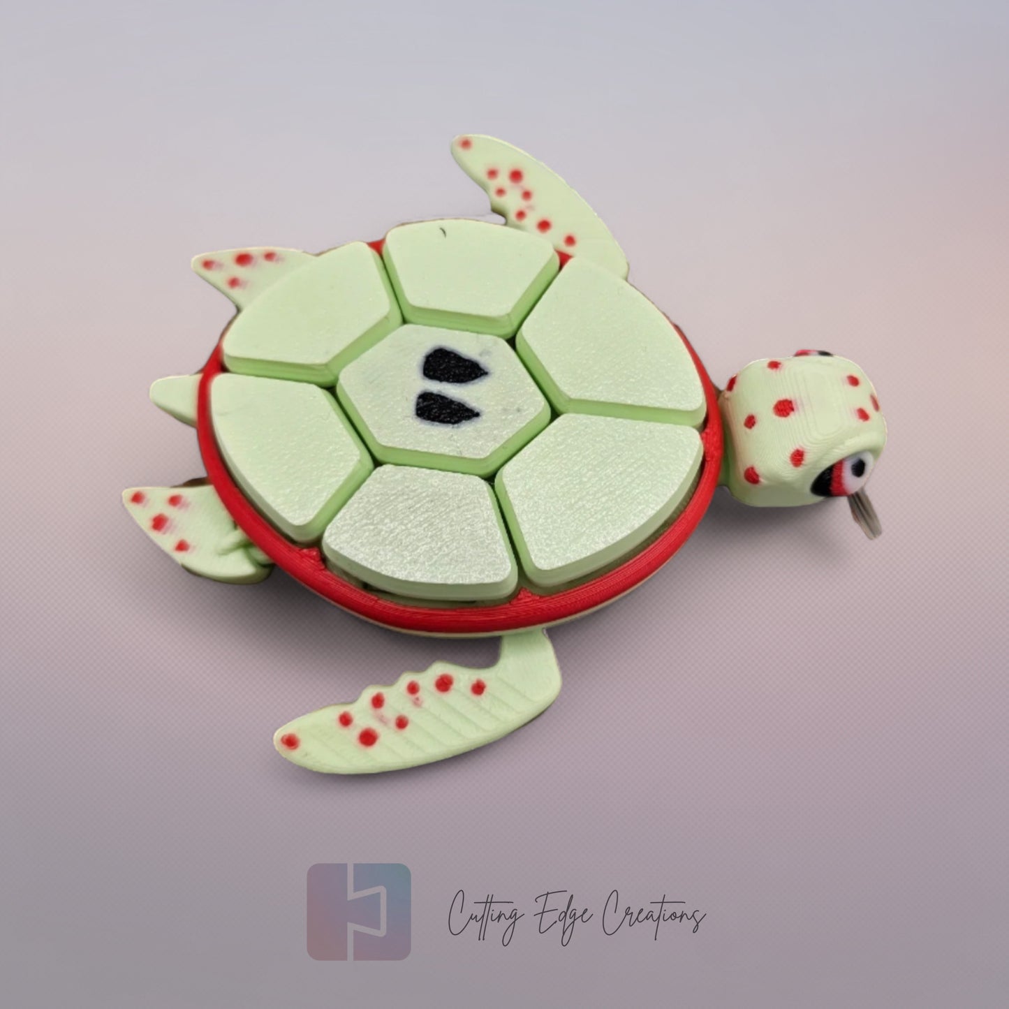 Fruit Turtle Clicker – 3D Printed, Articulated Fidget Keyring Toy