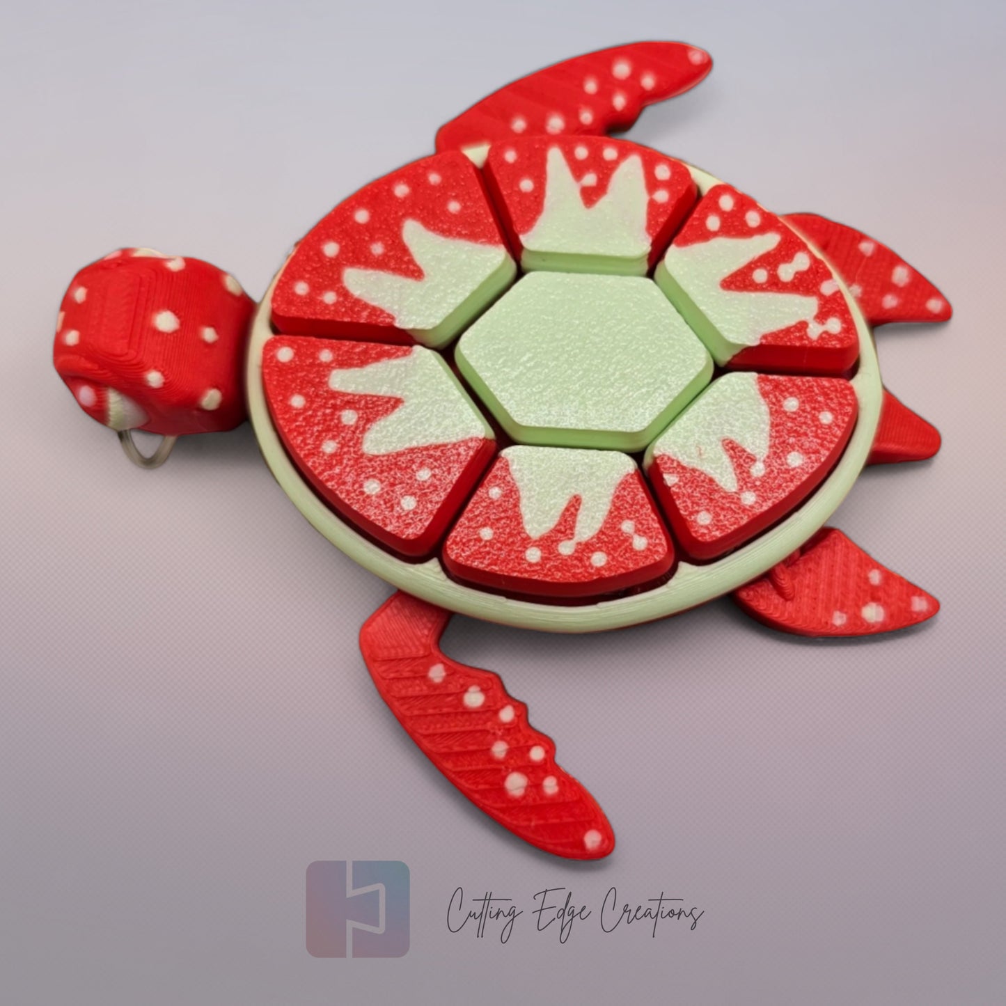 Fruit Turtle Clicker – 3D Printed, Articulated Fidget Keyring Toy