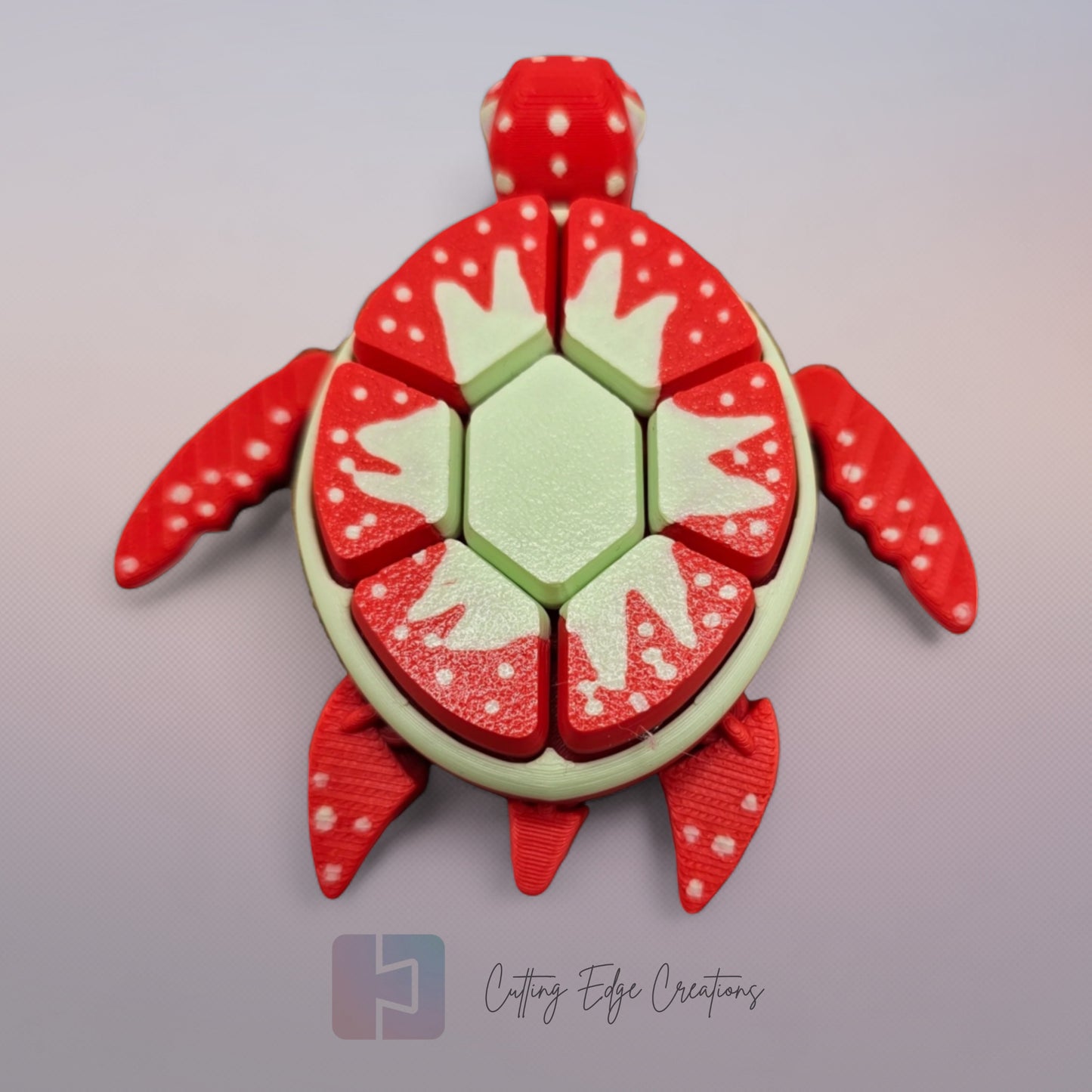 Fruit Turtle Clicker – 3D Printed, Articulated Fidget Keyring Toy