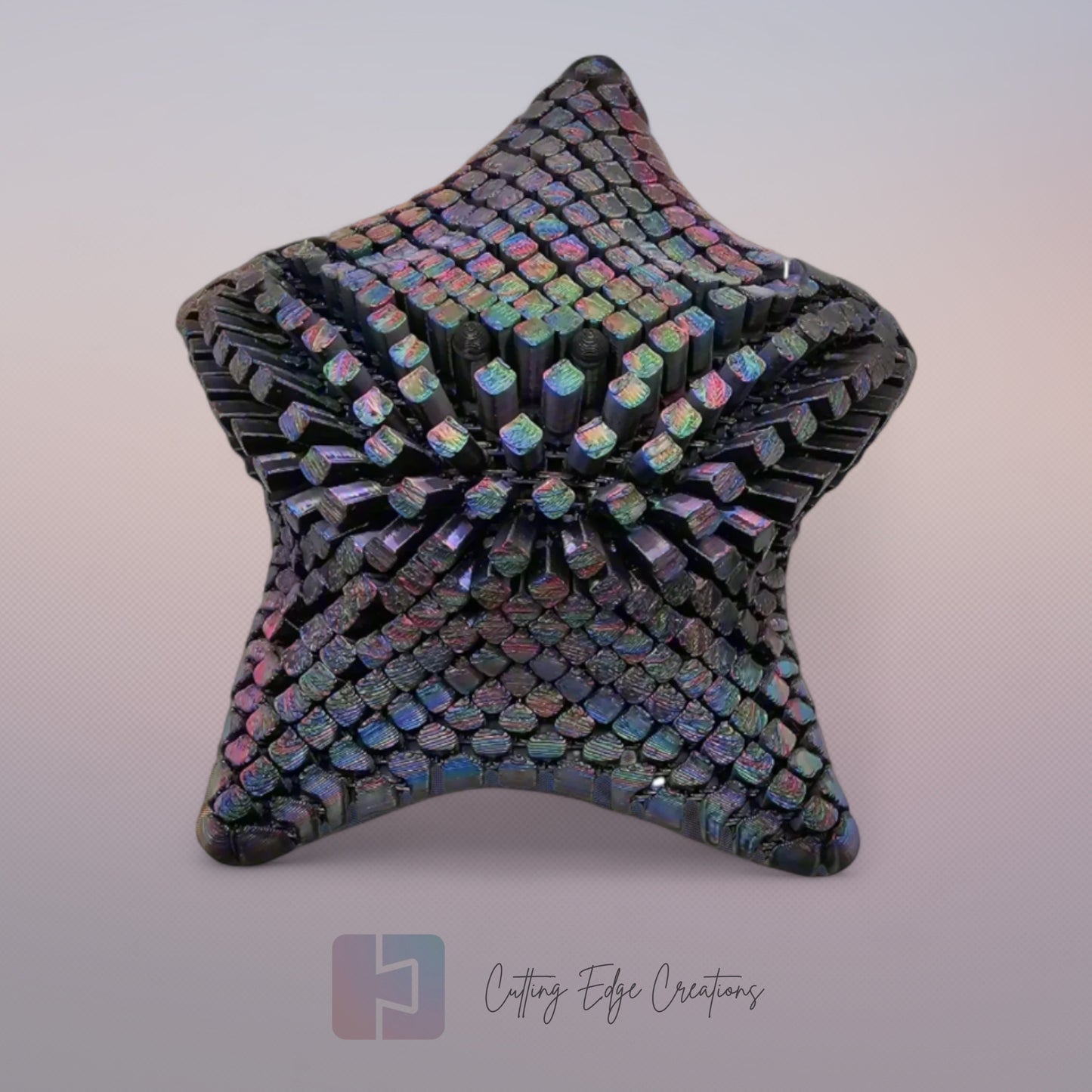 3D printed articulated Finn starfish, flexible toy, handmade in the UK, desk fidget and gift.