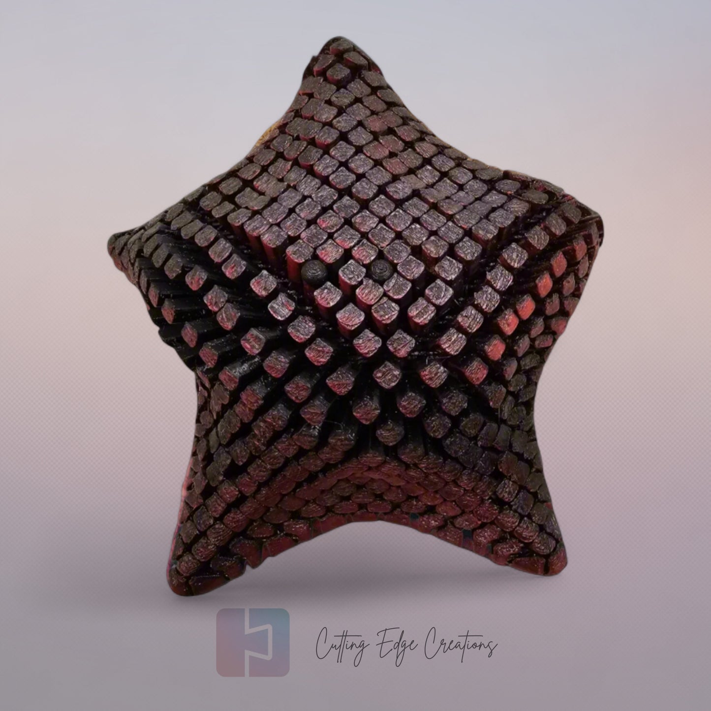 3D printed articulated Finn starfish, flexible toy, handmade in the UK, desk fidget and gift.