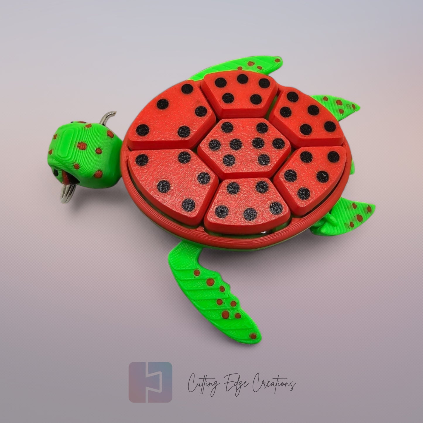Fruit Turtle Clicker – 3D Printed, Articulated Fidget Keyring Toy