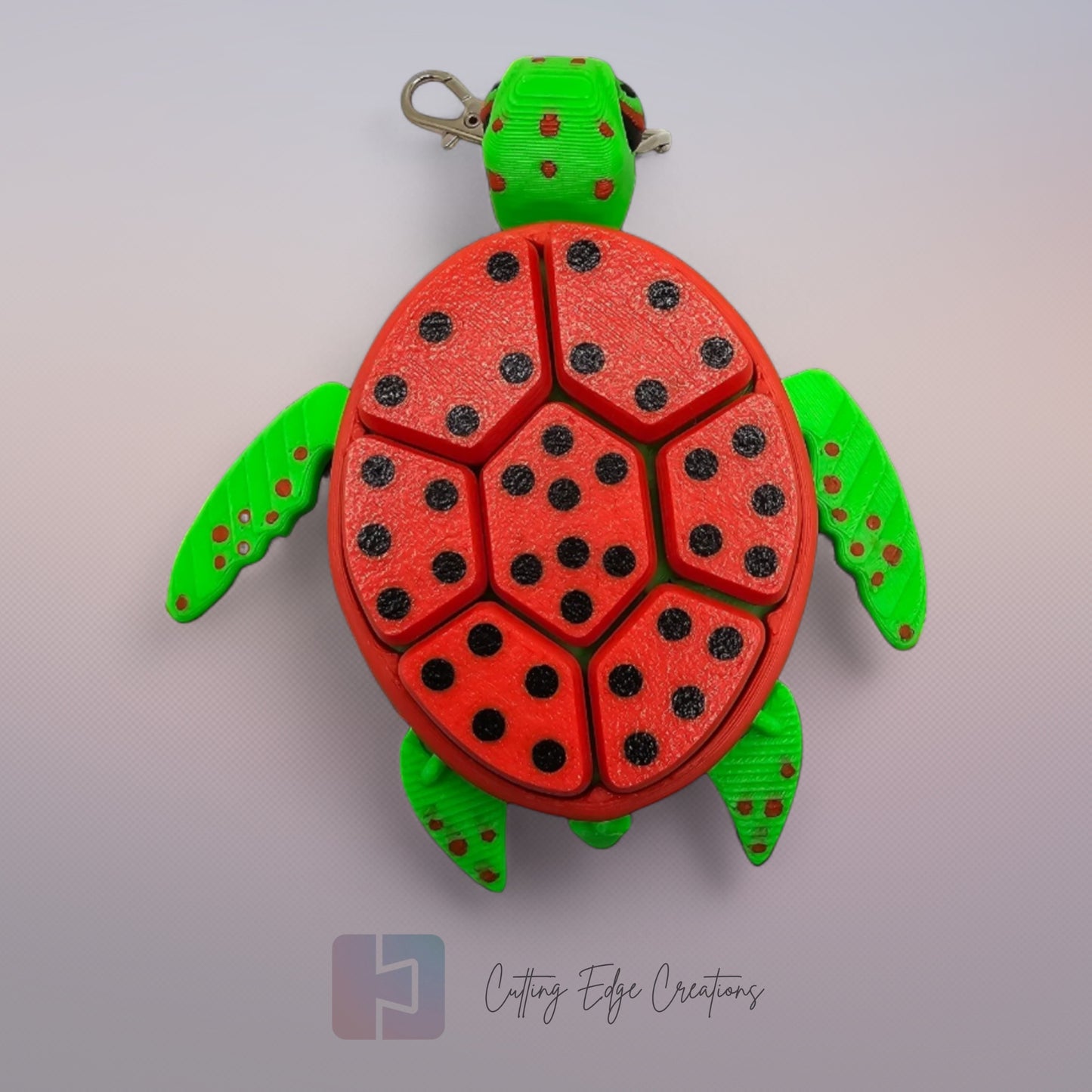 Fruit Turtle Clicker – 3D Printed, Articulated Fidget Keyring Toy