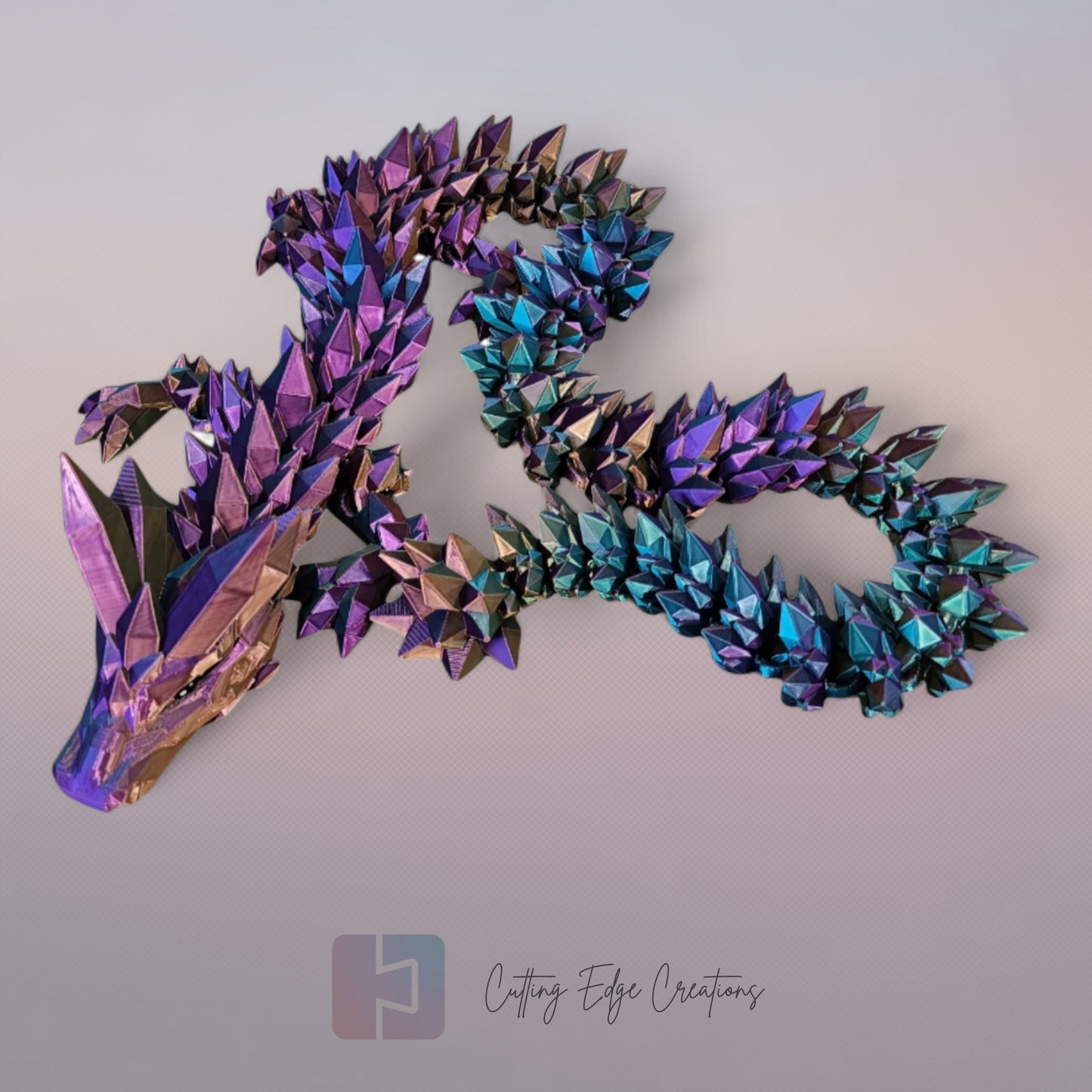 3D printed articulated Mega Dragon, flexible toy, handmade in the UK, desk fidget and gift.