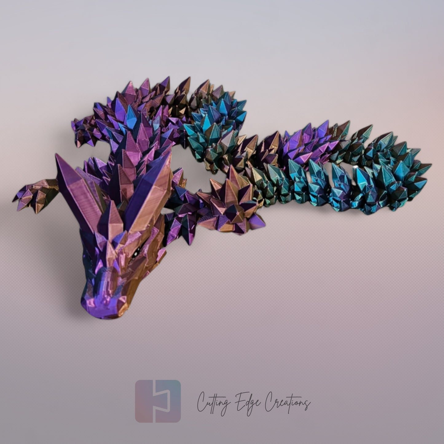 3D printed articulated Mega Dragon, flexible toy, handmade in the UK, desk fidget and gift.