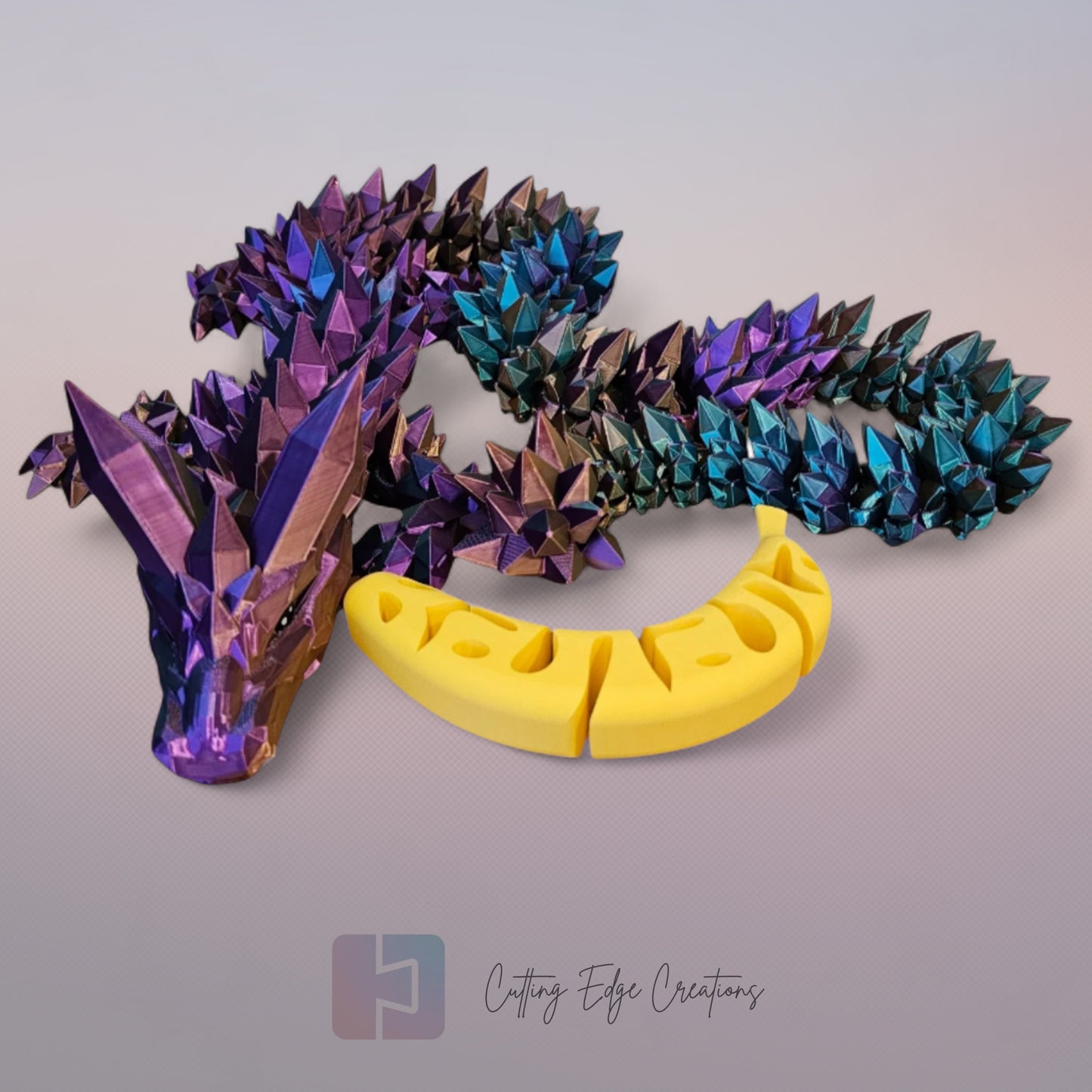 3D printed articulated Mega Dragon, flexible toy, handmade in the UK, desk fidget and gift.
