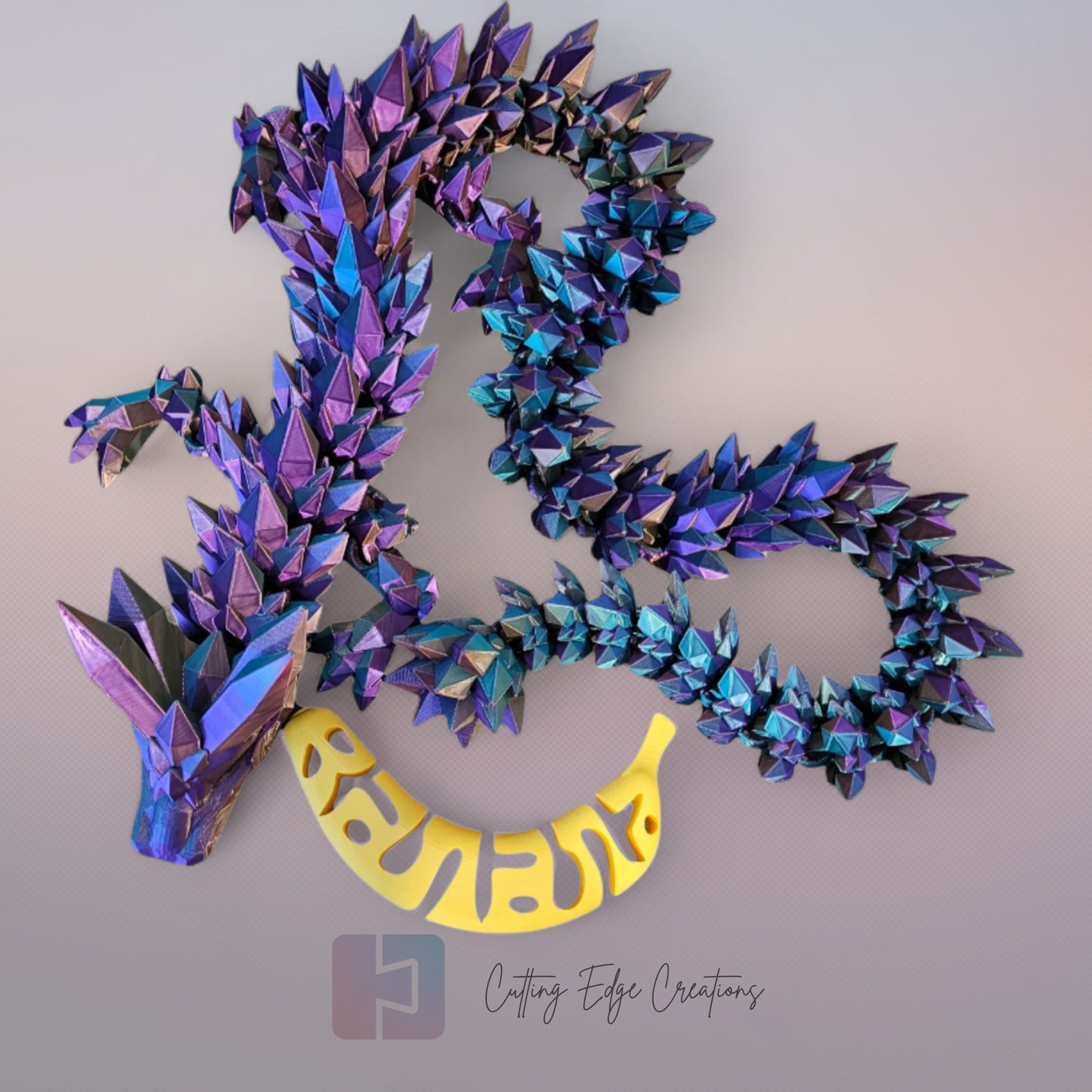 3D printed articulated Mega Dragon, flexible toy, handmade in the UK, desk fidget and gift.