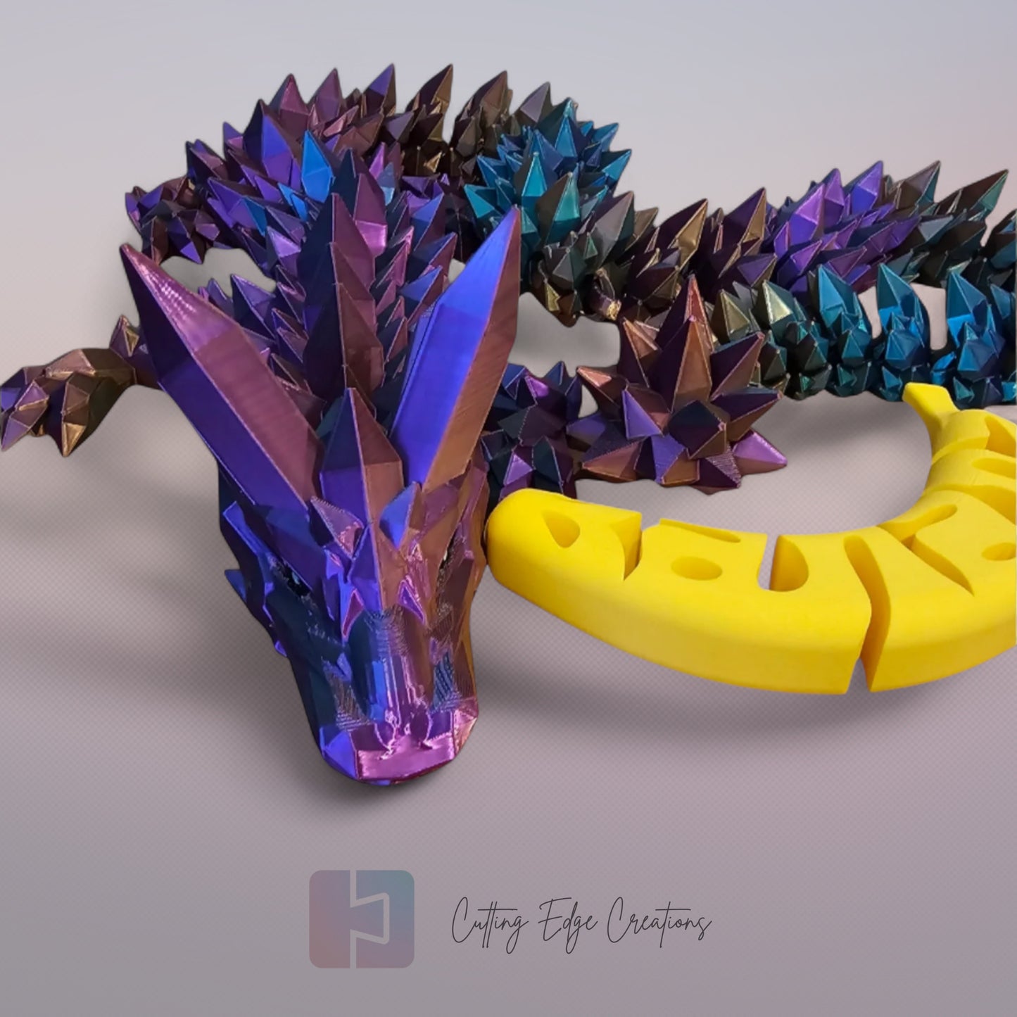 3D printed articulated Mega Dragon, flexible toy, handmade in the UK, desk fidget and gift.