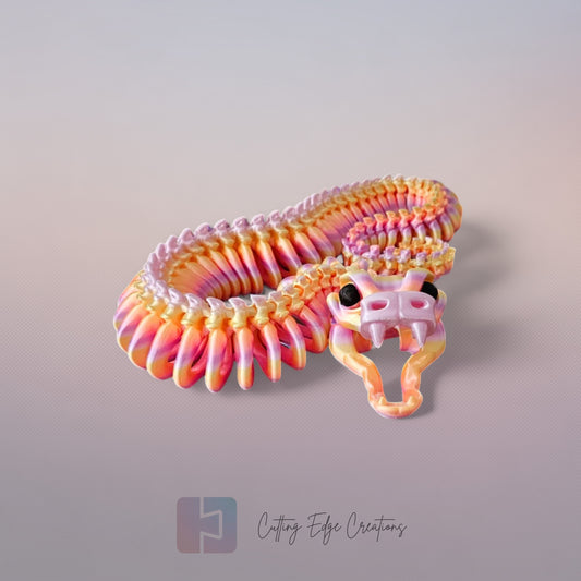Skeleton Snake – Rainbow Articulated 3D Printed Serpent (98cm)