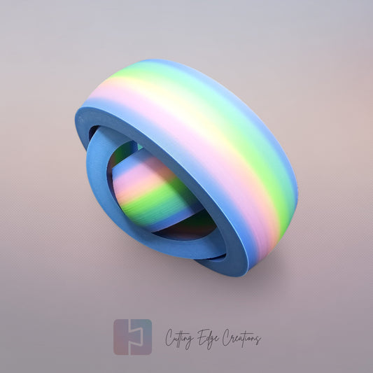 A 3D-printed Gyro Fidget Large toy with three interlocking rings