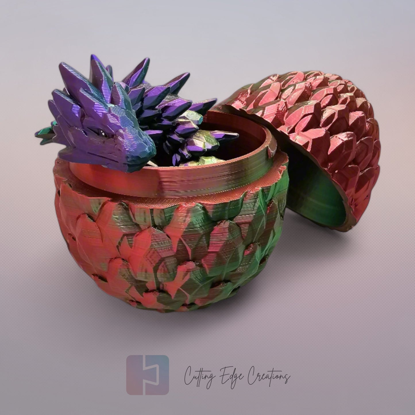 Dragon Egg with Crystal or Gemstone Dragon Inside