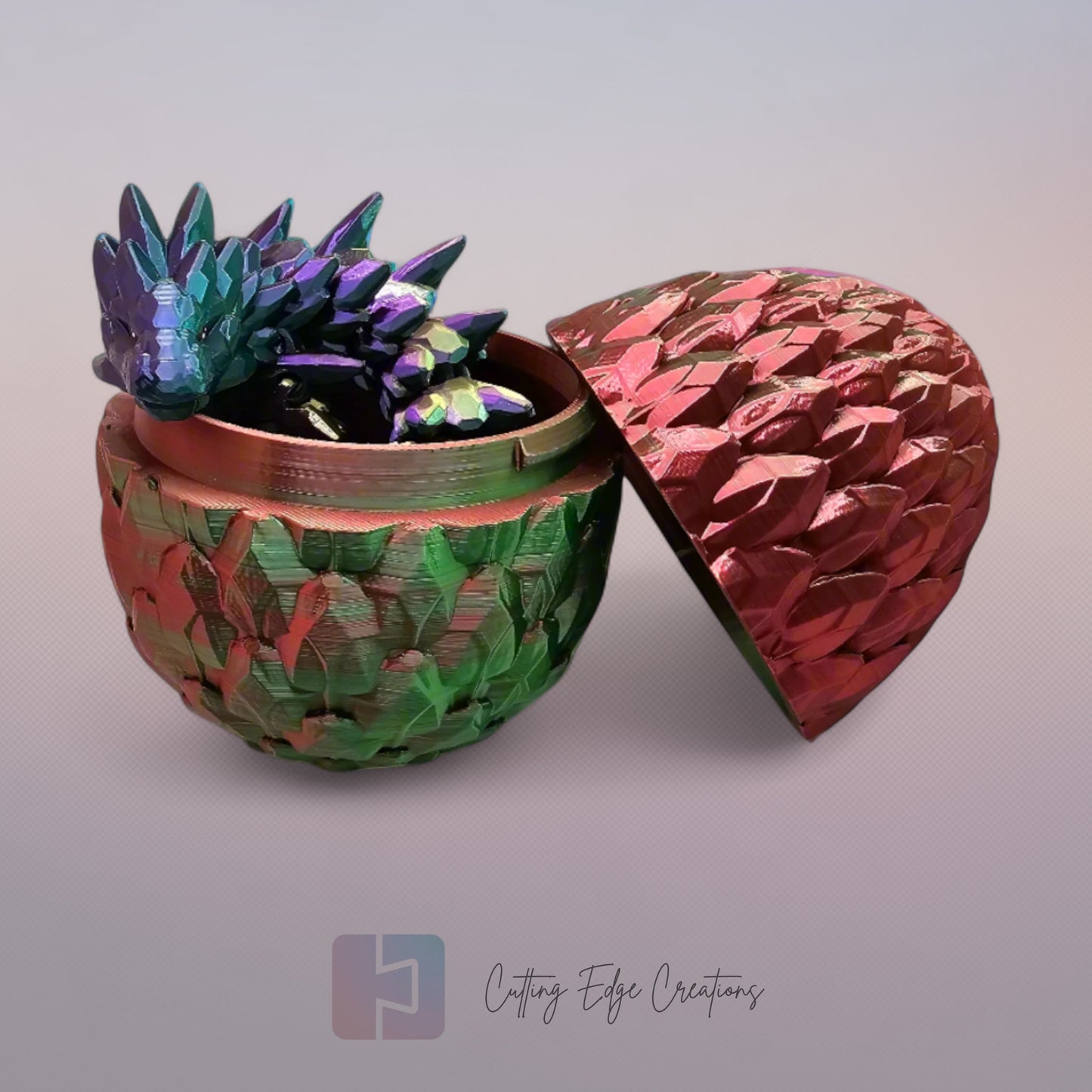 Dragon Egg with Crystal or Gemstone Dragon Inside