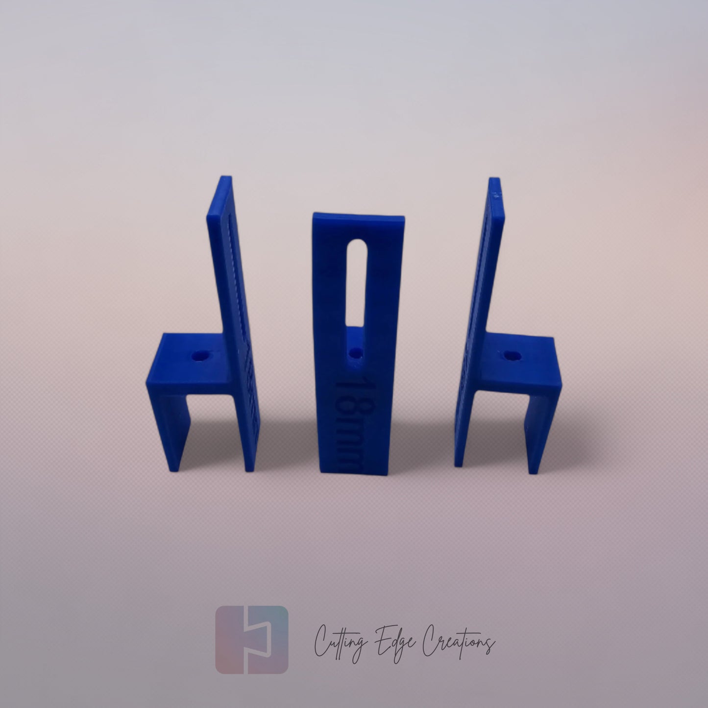Set of three U Scribe jigs in bright colours for cabinet scribing and panel fitting