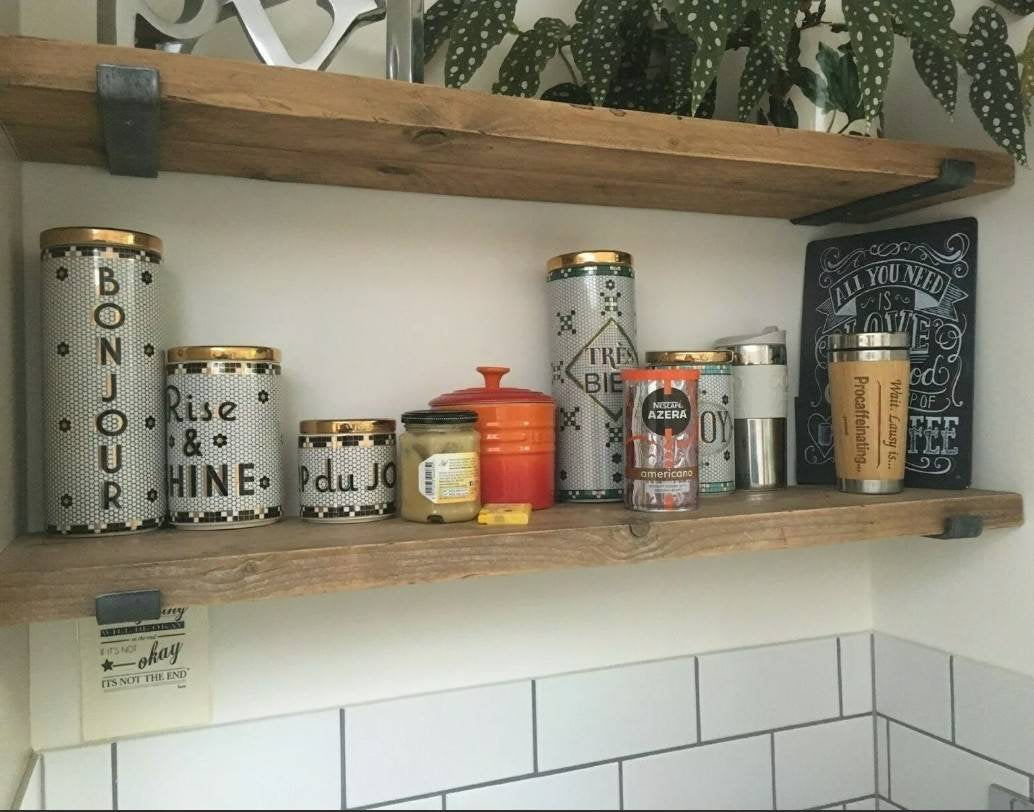 Stunning Rustic Shelf made from reclaimed Scaffold Board Includes Brackets Shelving, Bookshelf, Shelf