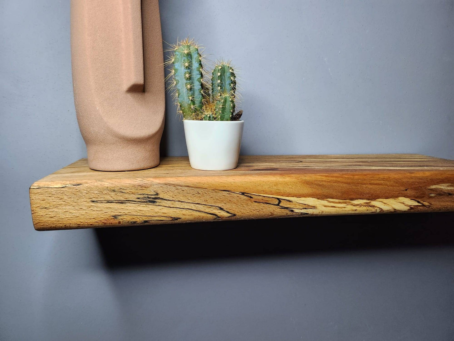 Floating Spalted Beech Shelf | Wooden Handmade Shelves | Wall Hanging