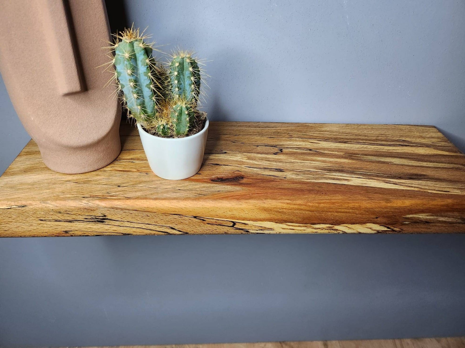 Floating Spalted Beech Shelf | Wooden Handmade Shelves | Wall Hanging