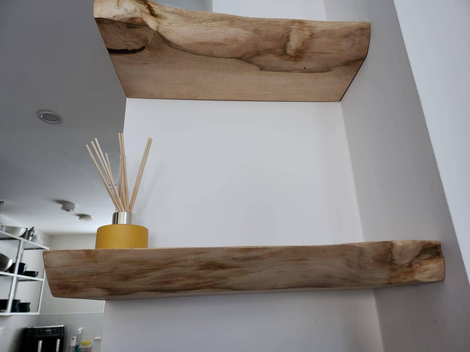 Live Edge English Chestnut Floating Shelves | Fixings Included | Rustic Solid Hardwood | Custom Shelves