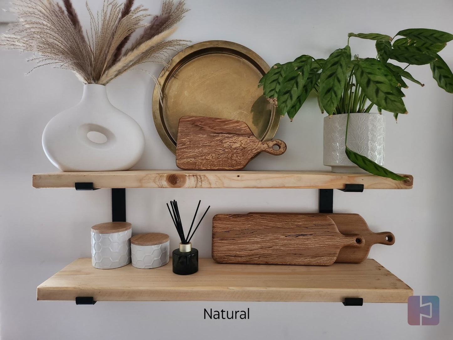 Stunning Rustic Shelf made from reclaimed Scaffold Board Includes Brackets Shelving, Bookshelf, Shelf