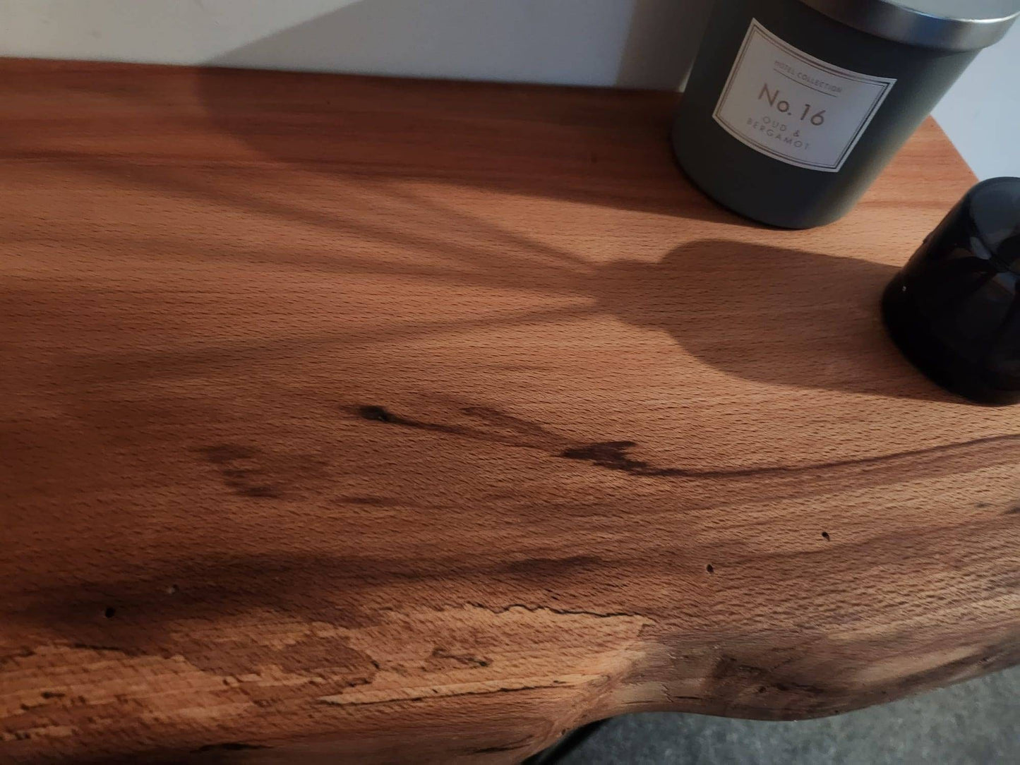 Stunning Live Edge Solid Spalted Beech Entryway Table made from beautiful English Beech