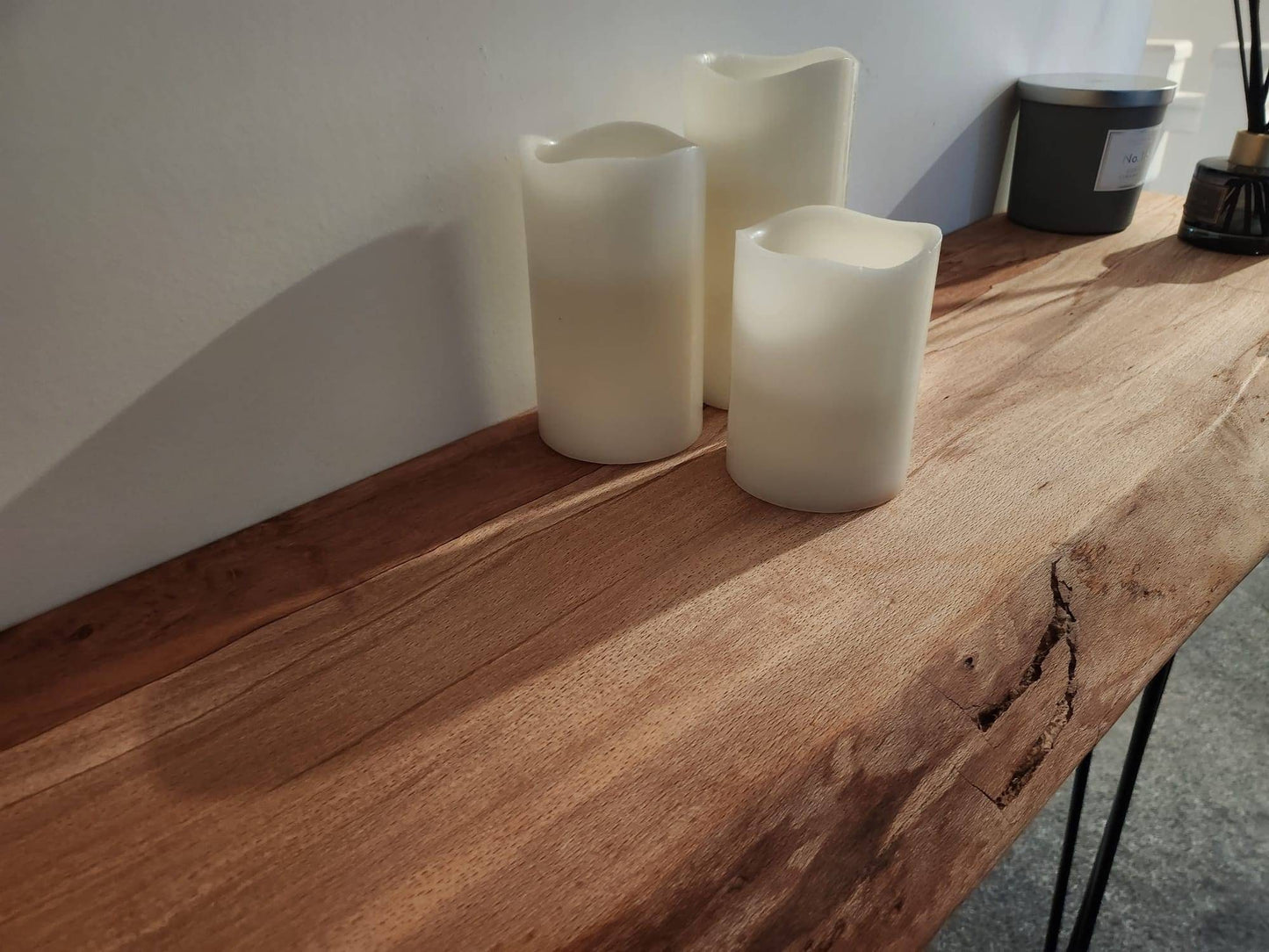 Stunning Live Edge Solid Spalted Beech Entryway Table made from beautiful English Beech